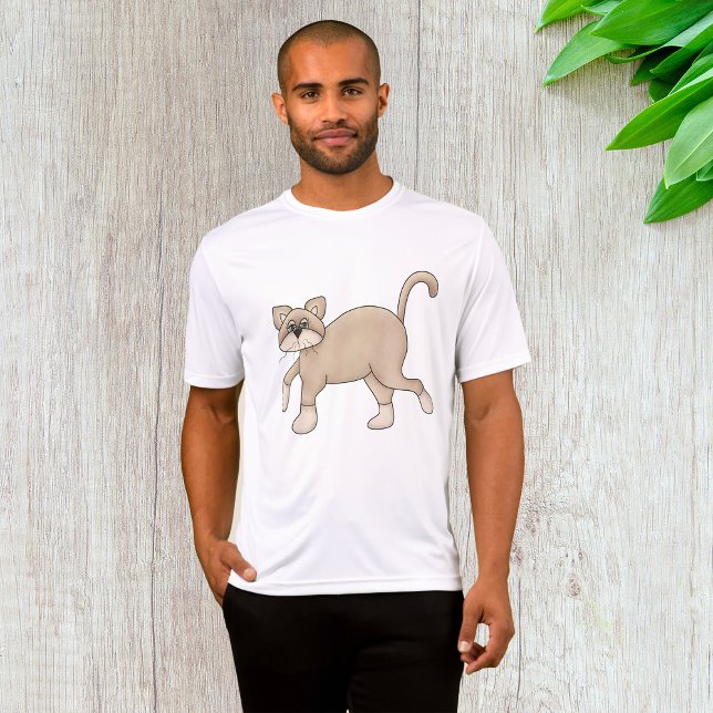 Camiseta Beige Cat Drawing with Green Eyes (Subido por el creador)