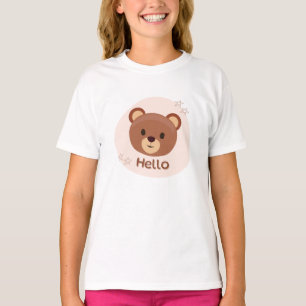 Camiseta Beige y Marrón Ilustrativo Lindo