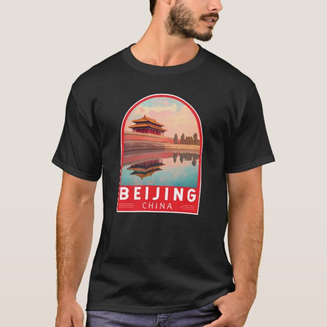 Camiseta Beijing China Travel Art Emblem (Anverso)