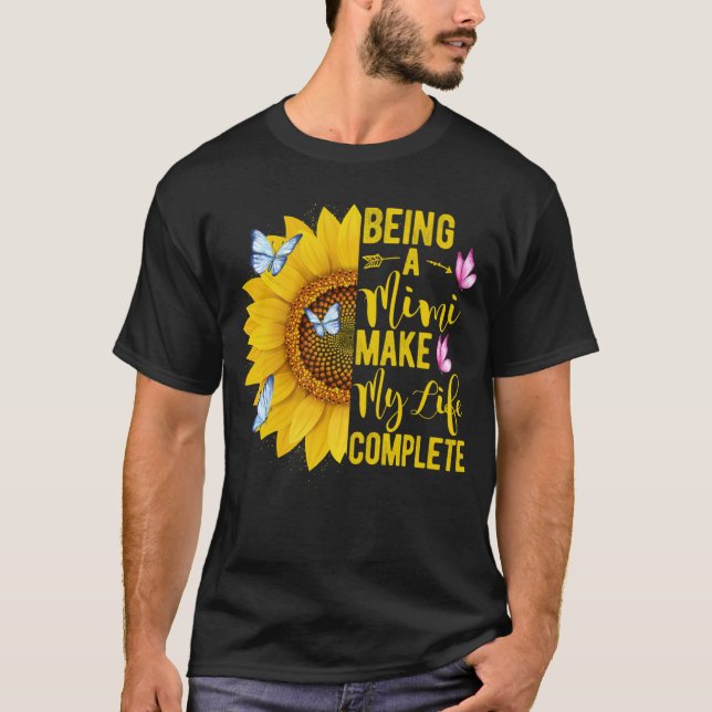 Camiseta Being A Mimi Make My LifeComplete Sunflower Mother (Anverso)