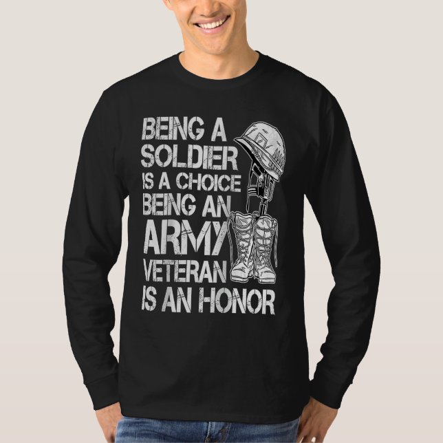 Camiseta Being A Soldier Is A Choice  Raglan Baseball (Anverso)