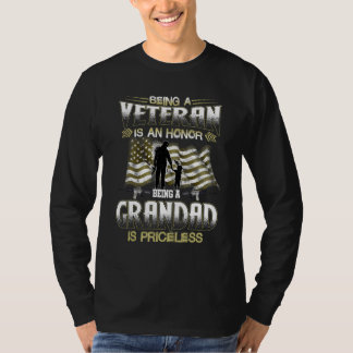 Camiseta Being A Veteran Is An Honor Being A Grandad Is Pri