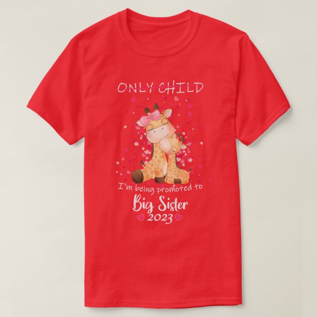 Camiseta Being Promoted to Big Sister 2023 Giraffe Announce (Diseño del anverso)