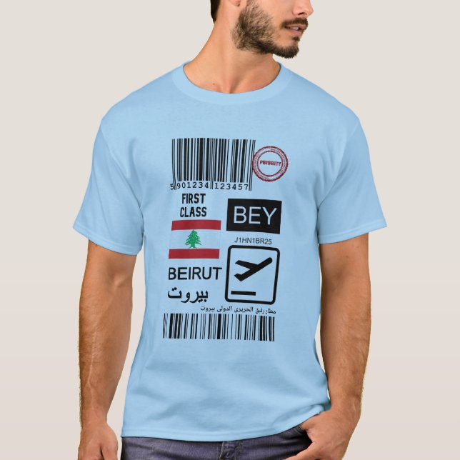 Camiseta Beirut Lebanon travel ticket (Anverso)