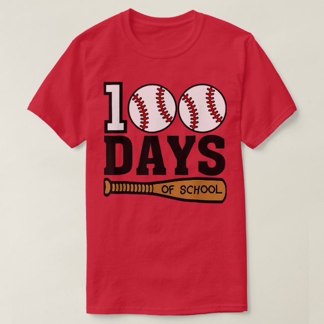 Camiseta Béisbol 100 días de clases Feliz 100 días de clase (Diseño del anverso)