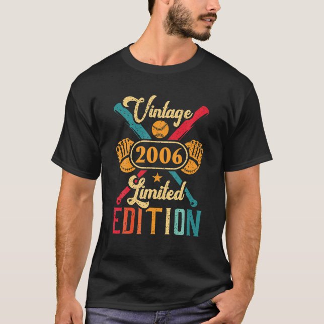 Camiseta Béisbol 16º Cumpleaños Para Los Niños Chicas Retro (Anverso)