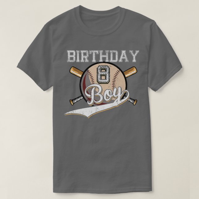Camiseta Béisbol 8 cumpleaños 8 años de edad de béisbol (Diseño del anverso)