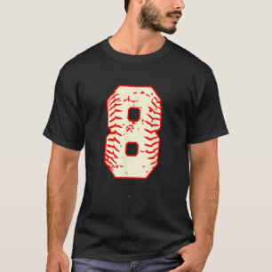 Camiseta Béisbol 8 cumpleaños número de bola de niño de 8 a