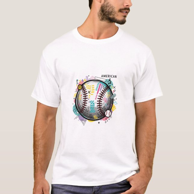 Camiseta Béisbol Americano Dinámico (Anverso)