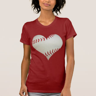 Camiseta Béisbol americano en una forma del corazón