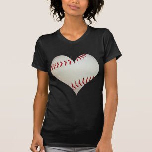 Camiseta Béisbol americano en una forma del corazón