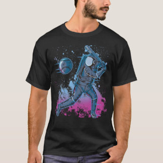Camiseta Béisbol astronauta en el espacio