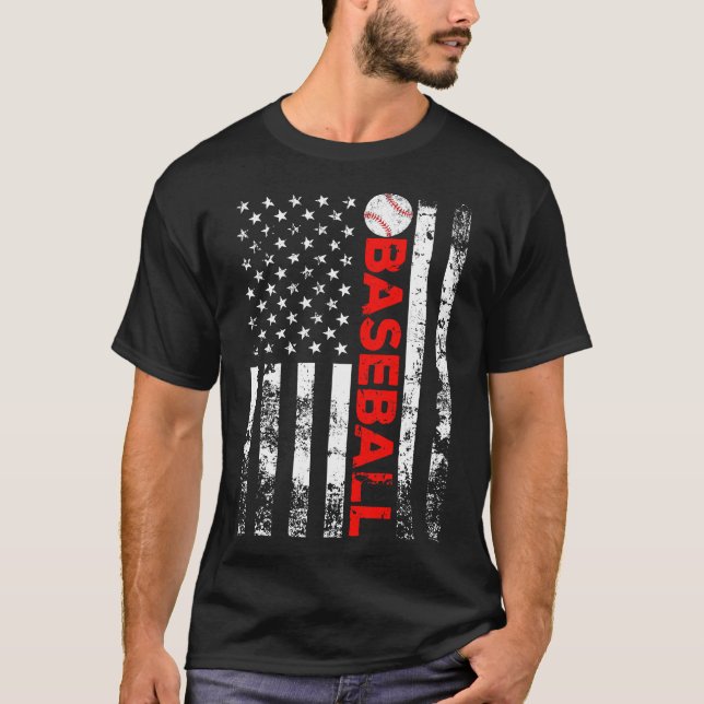 Camiseta béisbol, bandera, equipo, ee.uu., deportes, americ (Anverso)