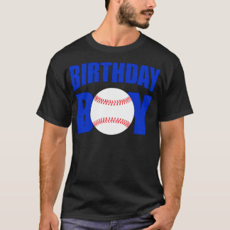 Camiseta Béisbol Birthday Boy Béisbol Azul Jugador Birthda