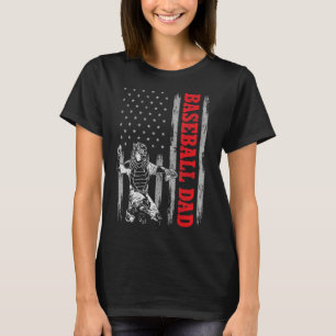 Camiseta Béisbol Catcher Para Hombres Bandera Americana Béi