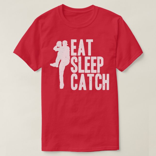 Camiseta Béisbol Come Duerme Atrapa (Diseño del anverso)