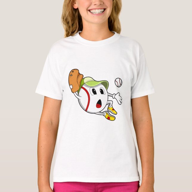 Camiseta Béisbol con guante de béisbol y gorra (Anverso)