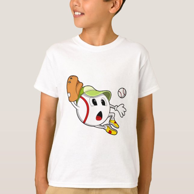 Camiseta Béisbol con guante de béisbol y gorra (Anverso)