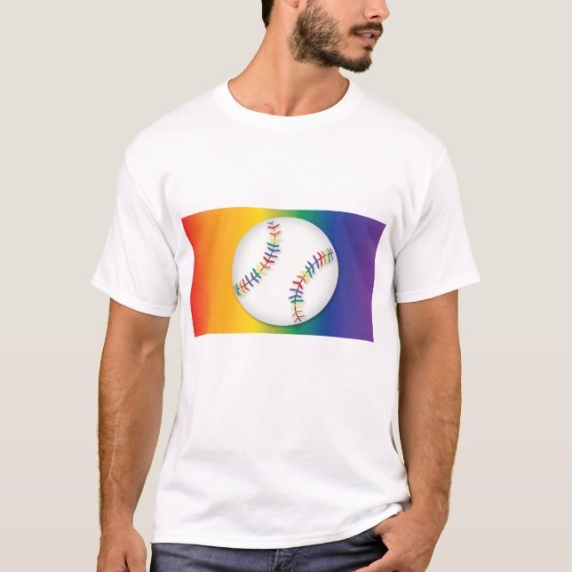 Camiseta Béisbol con orgullo arcoiris LGBTQ (Anverso)