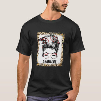 Camiseta Béisbol con sangre Nana Messy Bun Game Day Madres