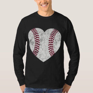 Camiseta Béisbol Corazón Divertido Mamá Papá Hombres Mujere