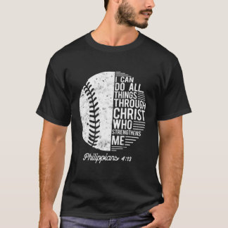 Camiseta Béisbol cristiano puedo hacer todas las cosas fili
