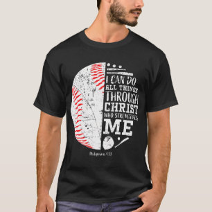 Camiseta Béisbol cristiano puedo hacer todas las cosas reli