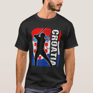 Camiseta Béisbol Croata Bandera Béisbol Fanático