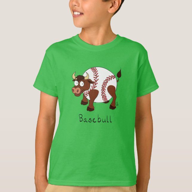 Camiseta Béisbol Cute Kids Personalizado Bull (Anverso)