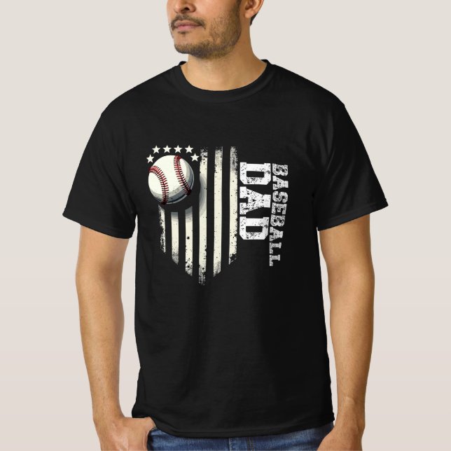 Camiseta Béisbol DAD Estados Unidos Bandera Padres Día 4 de (Anverso)