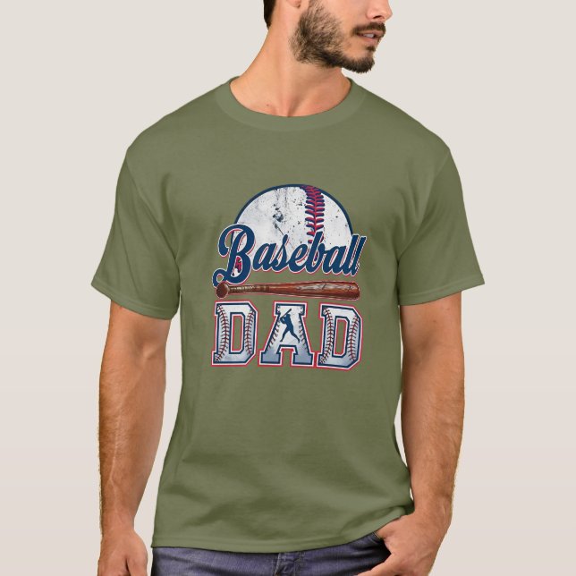 Camiseta Béisbol Dad Tee | Regalo del Día del Padre (Anverso)