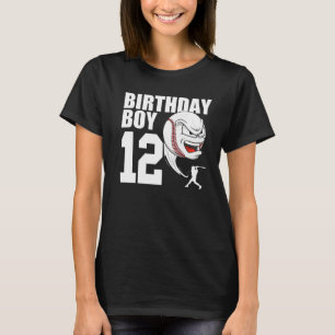 Camiseta Béisbol de 12 años Tema 12 de la fiesta de cumplea