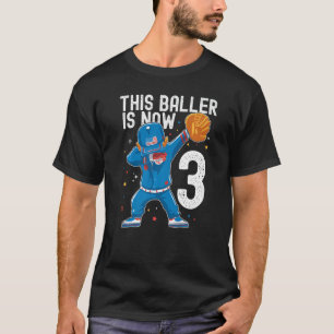 Camiseta Béisbol de 3 años Cumpleaños 3er Baller Player Tod