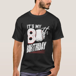 Camiseta Béisbol de 80 años de antigüedad 80 años cumpleaño