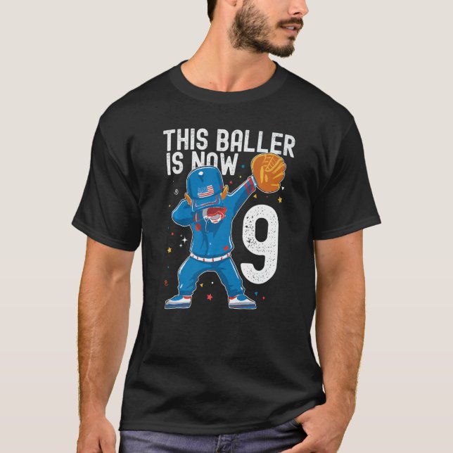 Camiseta Béisbol de 9 años Noveno Jugador Baller Niño (Anverso)