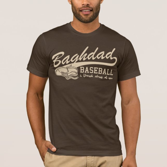 Camiseta béisbol de Bagdad - lanzo el zapato en usted (Anverso)