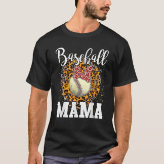 Camiseta Béisbol de béisbol Mamá Leopard Teeball Mamá