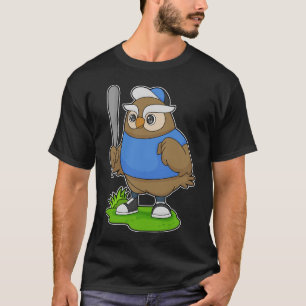 Camiseta Béisbol de búho Bate de béisbol