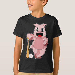 Camiseta Béisbol de cerdo Bate de béisbol