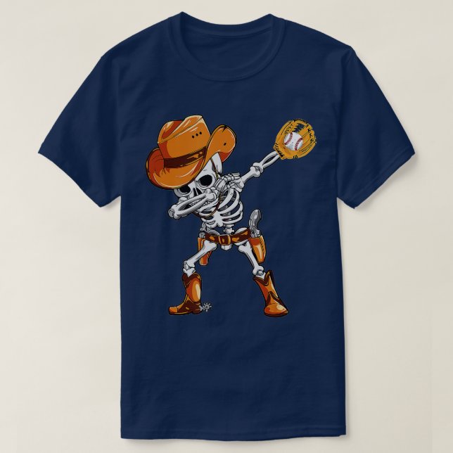 Camiseta Béisbol de Dabbing Skeleton Pirate Halloween (Diseño del anverso)