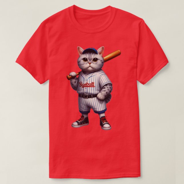 Camiseta Béisbol de gato (Diseño del anverso)