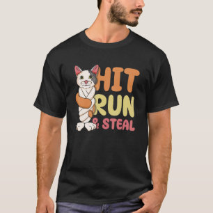 Camiseta Béisbol de golpe, carrera y robo Murciélago retorc