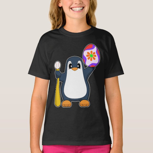 Camiseta Béisbol de Pascua de Pingüino (Anverso)