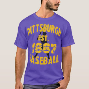 Camiseta Béisbol de Pittsburgh Est 1887 Batería de Béisbol 