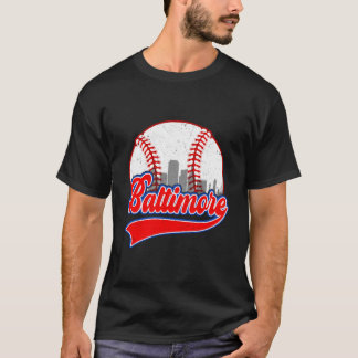 Camiseta Béisbol del paisaje urbano de Baltimore