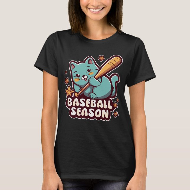 Camiseta Béisbol divertido para gato (Anverso)