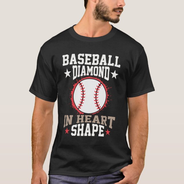 Camiseta Béisbol en forma de corazón de diamante (Anverso)