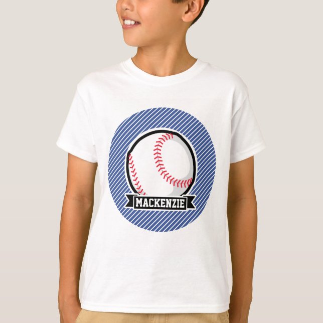 Camiseta Béisbol en franjas azul y blanca (Anverso)