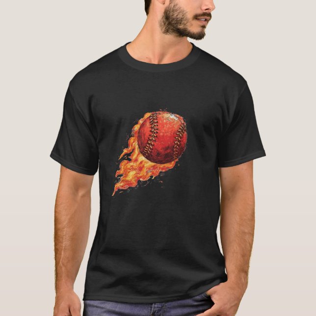 Camiseta Béisbol en llamas  (Anverso)