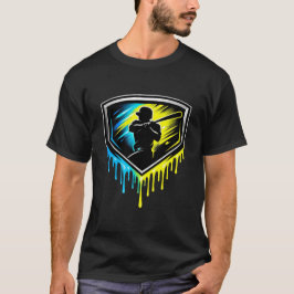 Camiseta Béisbol: Escudo de bateador de goteo neón Emblema